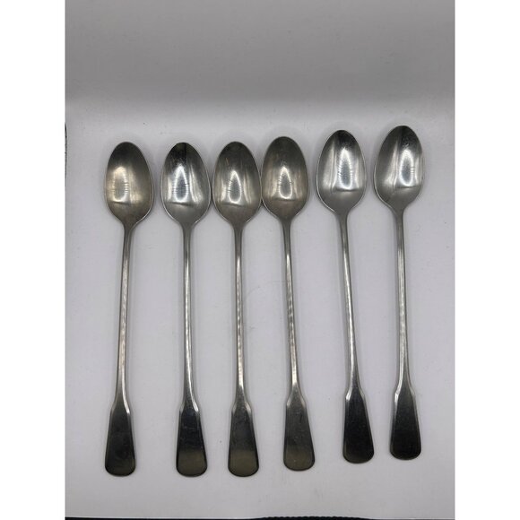 Oneida Silver Independence Stainless Steel iced Teaspoon Set Of 6 - Light Satin - Picture 3 of 5